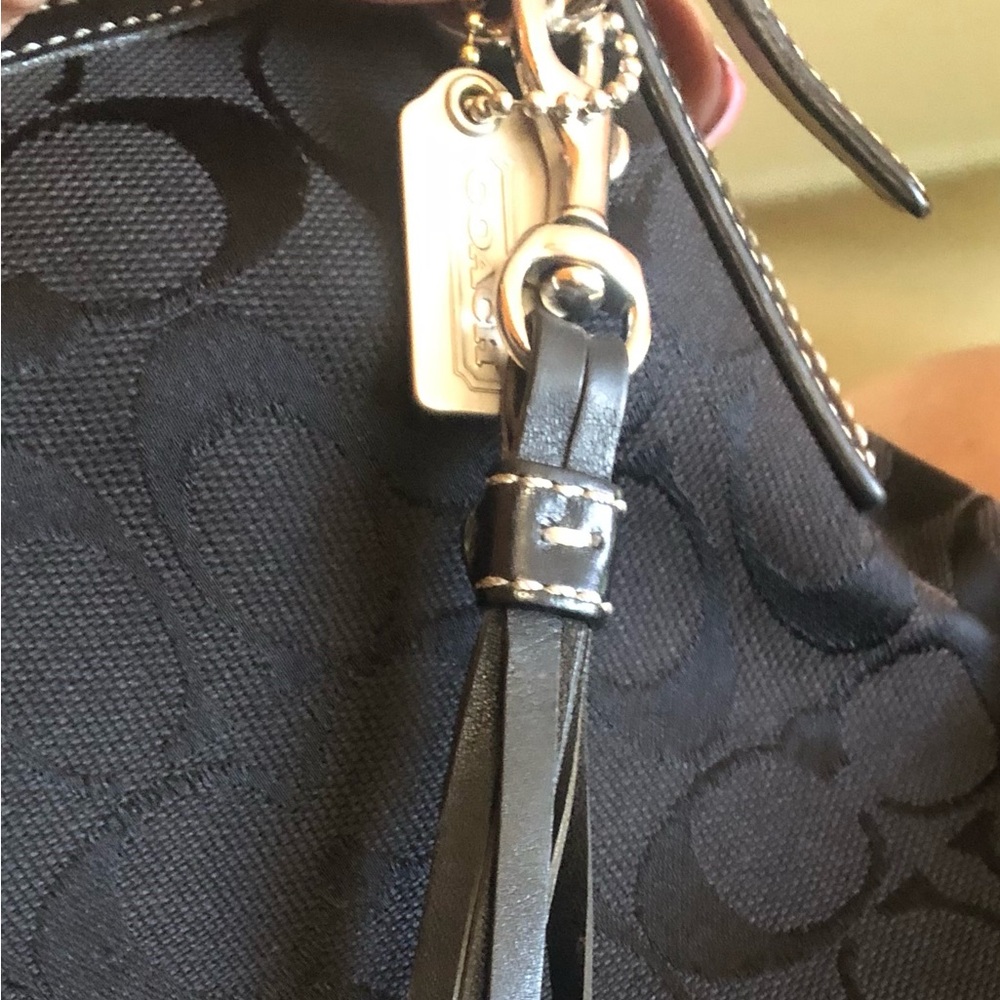 Coach Black Signature Jacquard Crossbody with Leather Trim - Picture 4 of 4